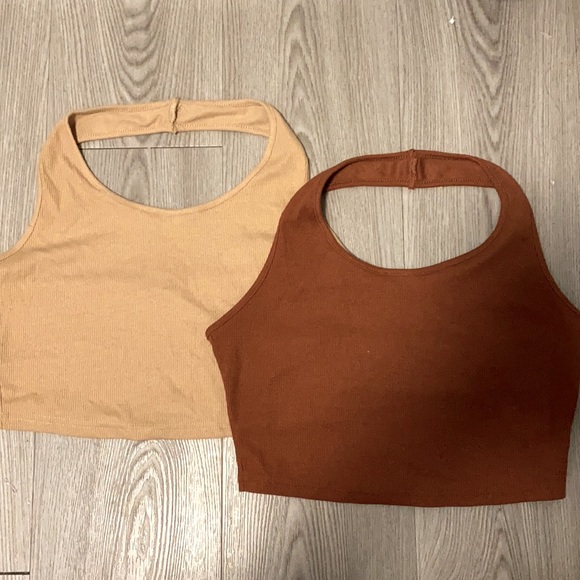 2 PACK!! Brown Halter Tops - Picture 1 of 1